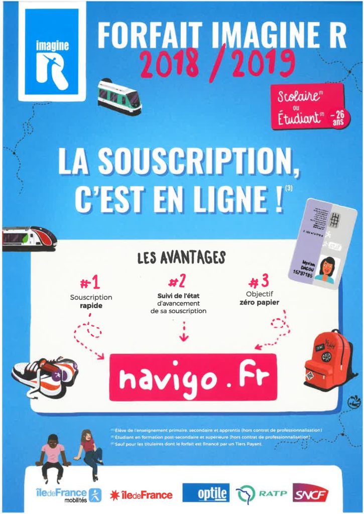 Forfait imagine R 2018/2019 Collège Henri IV