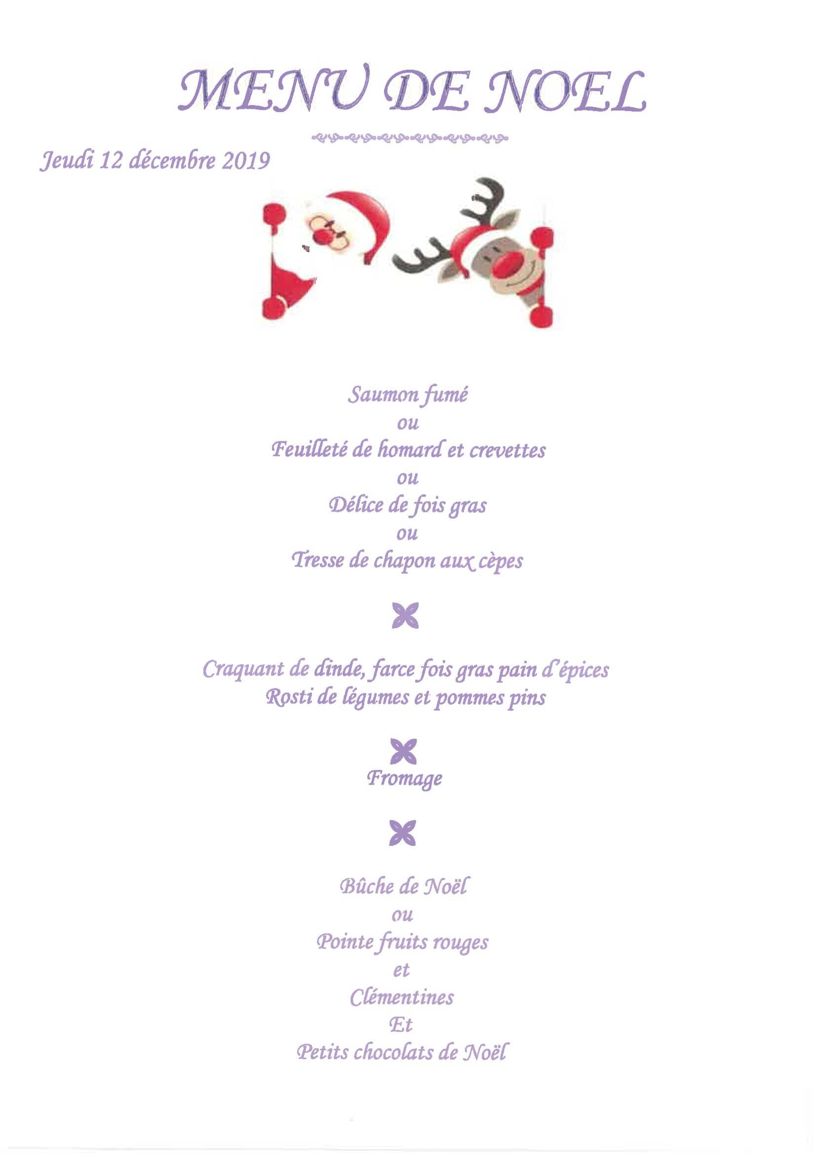 Menu de Noël Jeudi 12/12 – Collège Henri IV